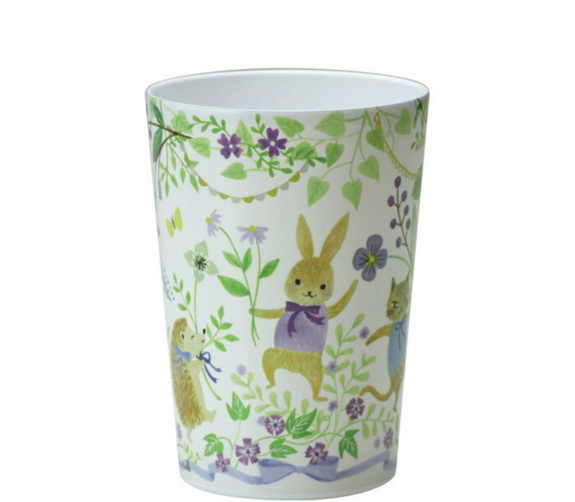 Custom Cute Animal Illustration Ceramic Tumbler with Pink Glaze Interior