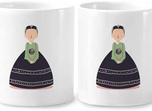 Personalised Character Illustration Heart Handle Ceramic Cups