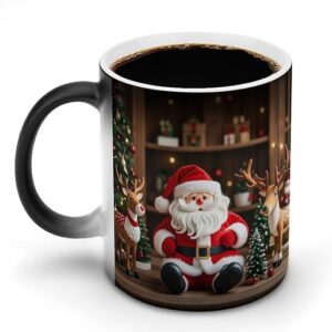 Personalised Christmas Santa Ceramic Mug with Black Handle